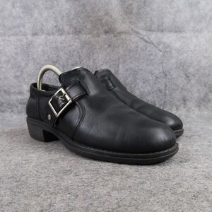 Eastland Shoes Womens 7.5 Slip On Bootie Open Road Leather Black Buckle Classic